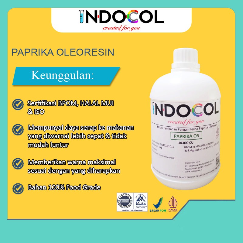 Jual INDOCOL PAPRIKA OLEORESIN (MINYAK PAPRIKA) 40.000 CU | Shopee ...