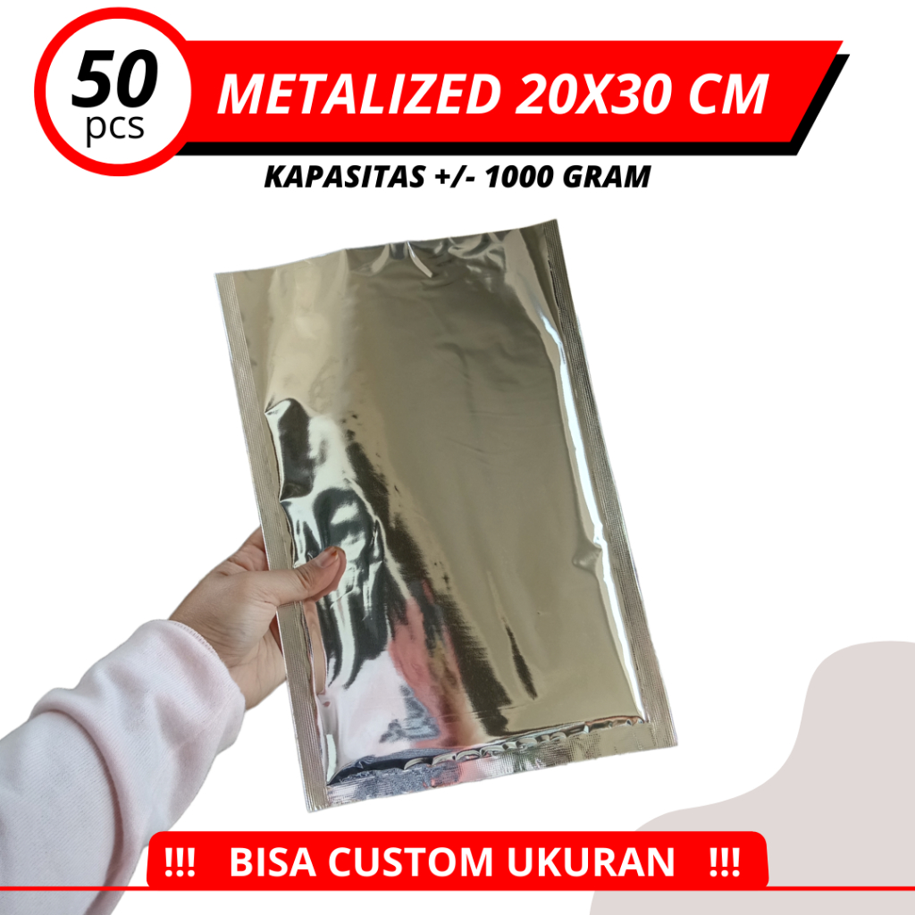 Jual KEMASAN ALUMUNIUM FOIL 20 X 30 UNTUK 1000 GR / HARGA SACHET ...