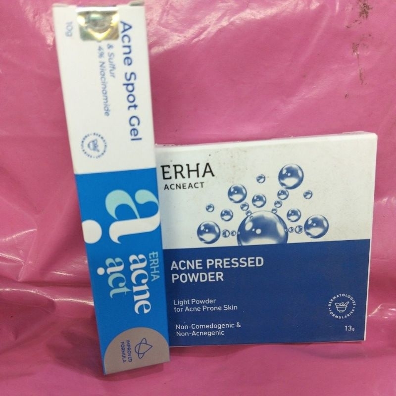 Jual ERHA ACNE SPOT GEL DAN ACNE COMPACT POWDER | Shopee Indonesia