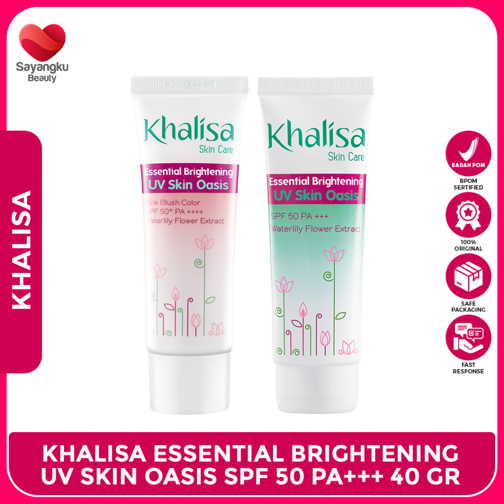 Jual KHALISA Essential Brightening UV Skin Oasis SPF 50 PA+++ 40gr ...