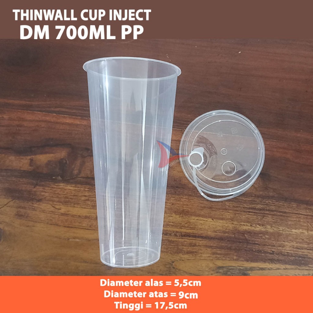 Jual THINWALL CUP INJECT MERK DM 700ML + TUTUP (25 SET) | Shopee Indonesia