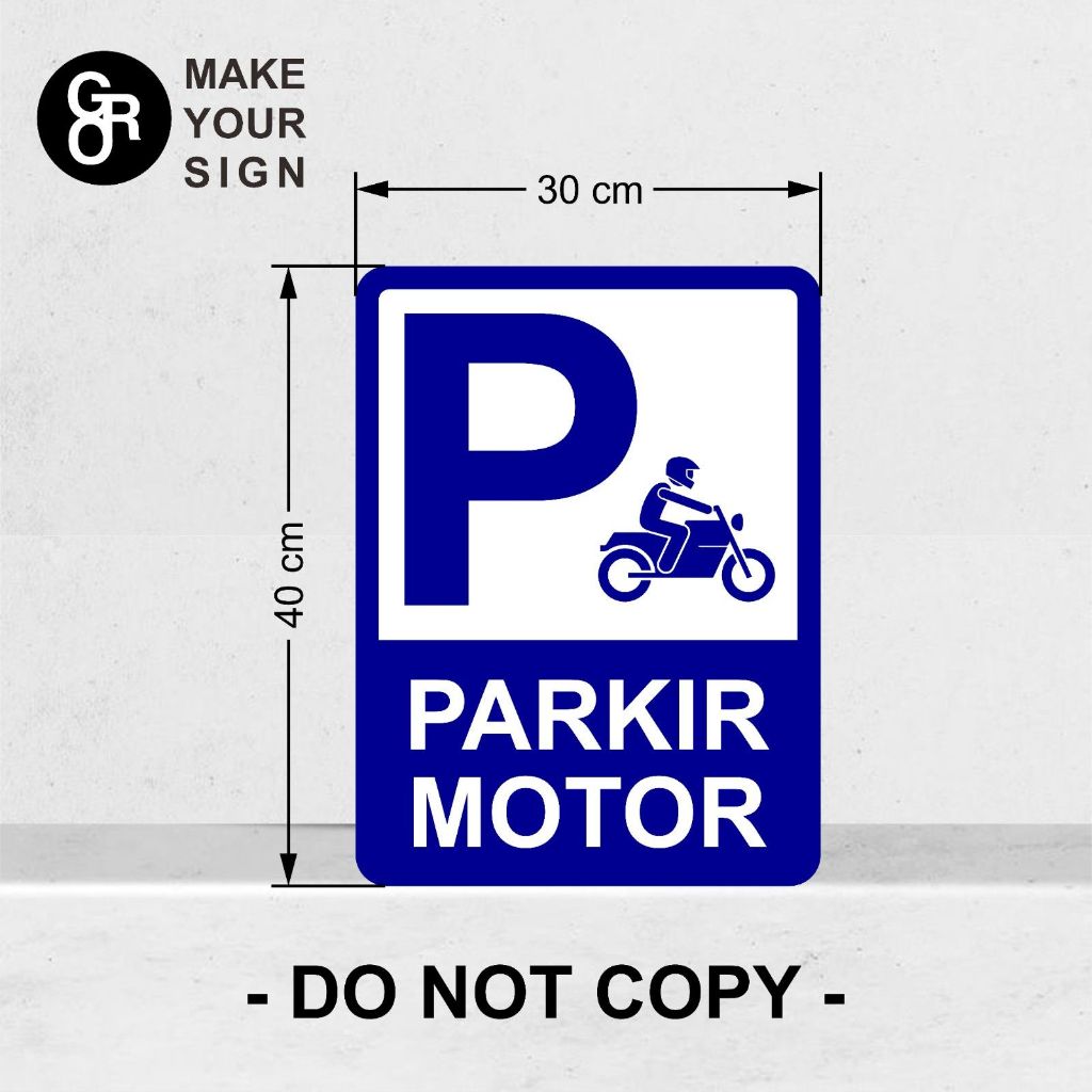 Jual Rambu Sign Plat Alumunium/Plang/Lalu Lintas Parkir Motor 30cm x ...