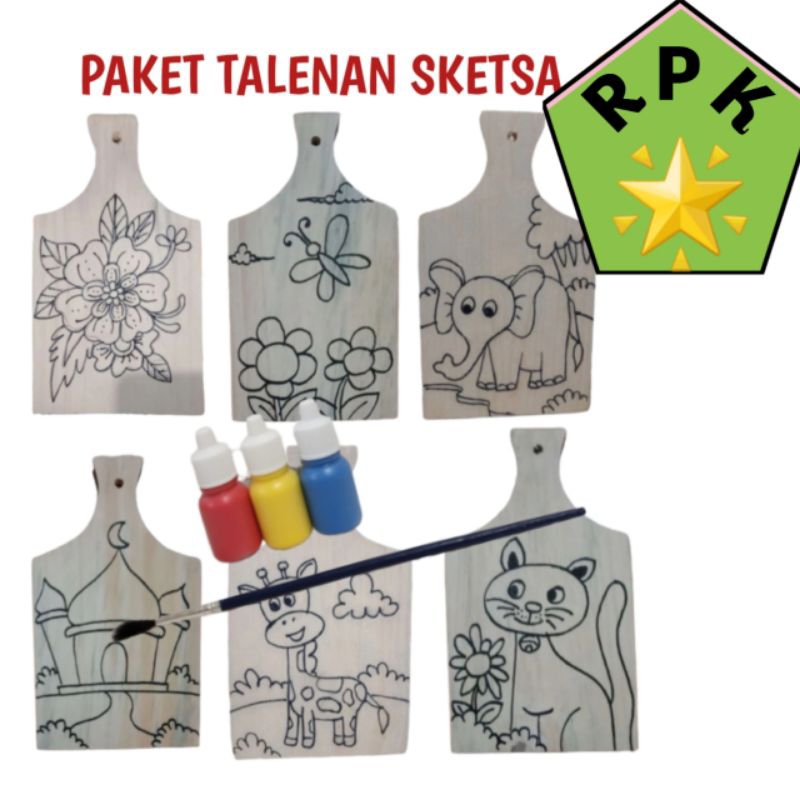 Paket Menghias Talenan Kayu | kerajinan bahan keras