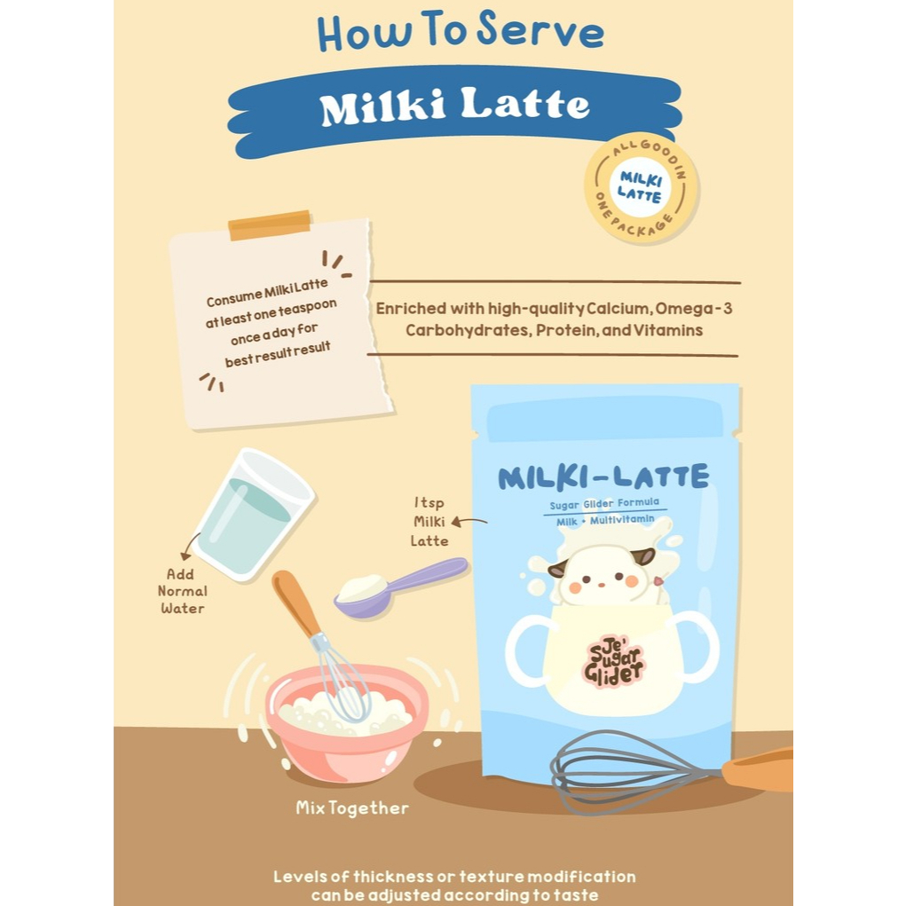 Jual MILKI-LATTE SUSU MULTIVITAMIN SUGAR GLIDER | Milki Latte Susu ...