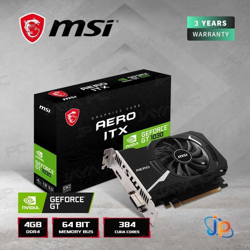 Jual VGA MSI GeForce GT 1030 AERO ITX OC 4GB - 4 GB DDR4 | Shopee Indonesia