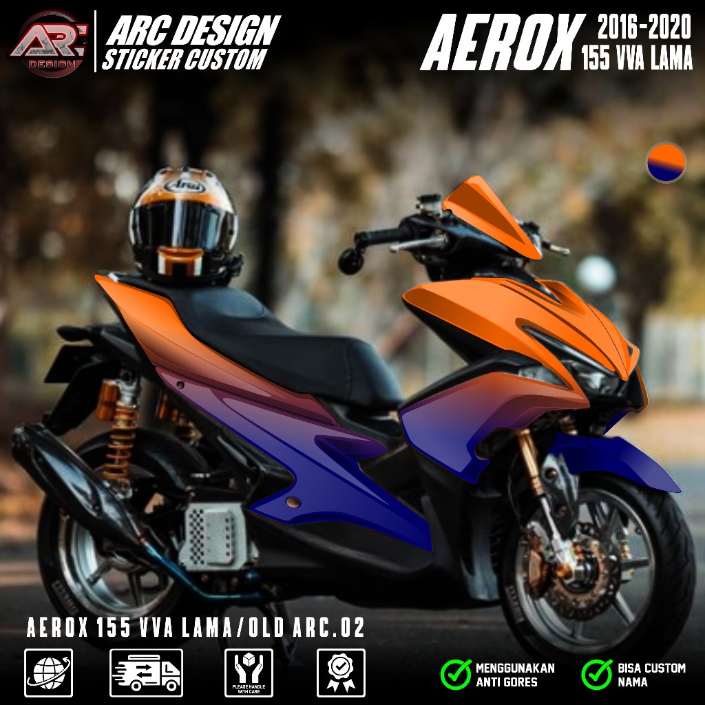 (COD) TERBARU Decal Sticker Motor Yamaha Aerox 155 VVA Lama Full body  Stiker Skotlet Modifikasi Variasi Aerox Old 2016 2017 2018 2019 2020  Fullbody - Main Image