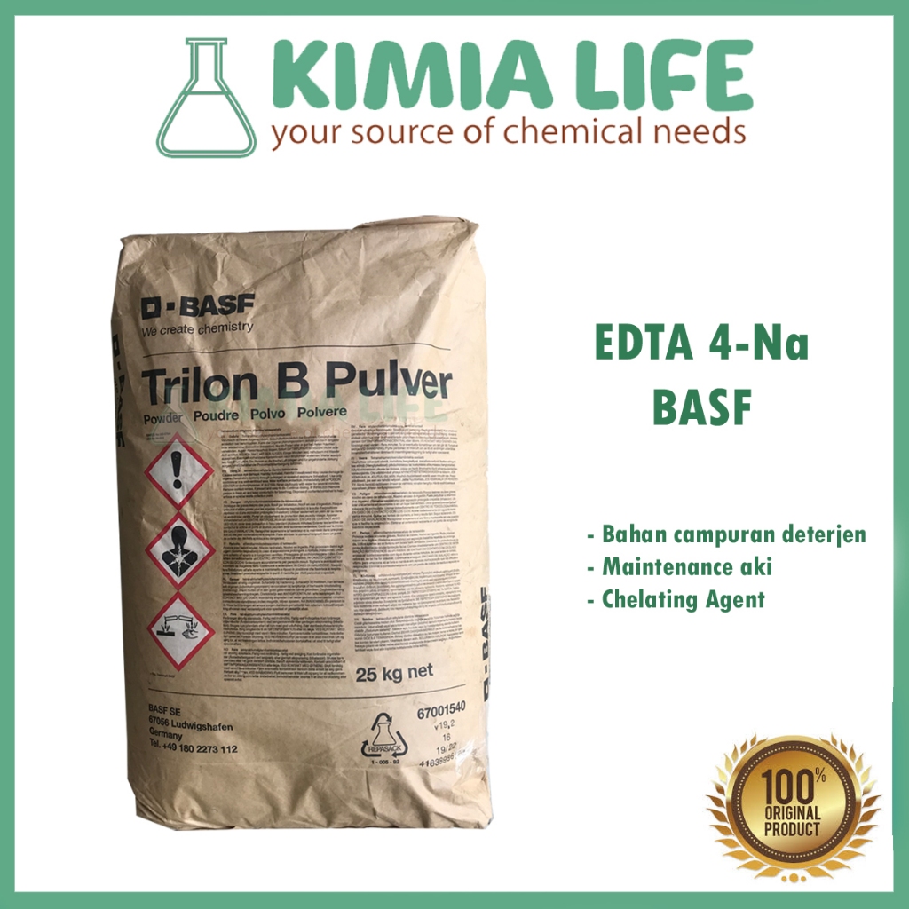 Jual EDTA 4-Na / EDTA Teknis / Vitamin Aki / BASF Trilon B | Shopee ...
