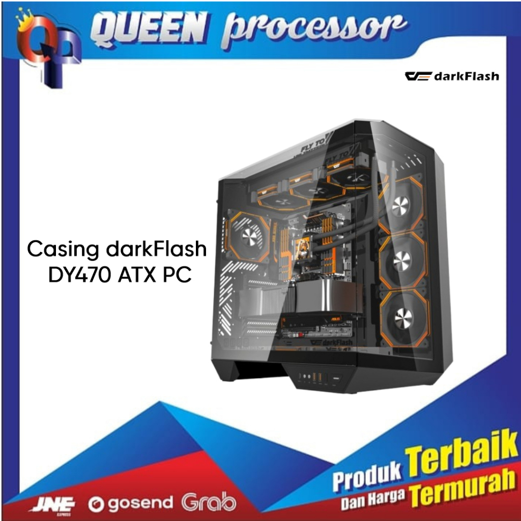 Jual Casing darkFlash DY470 ATX PC Black & White | Shopee Indonesia