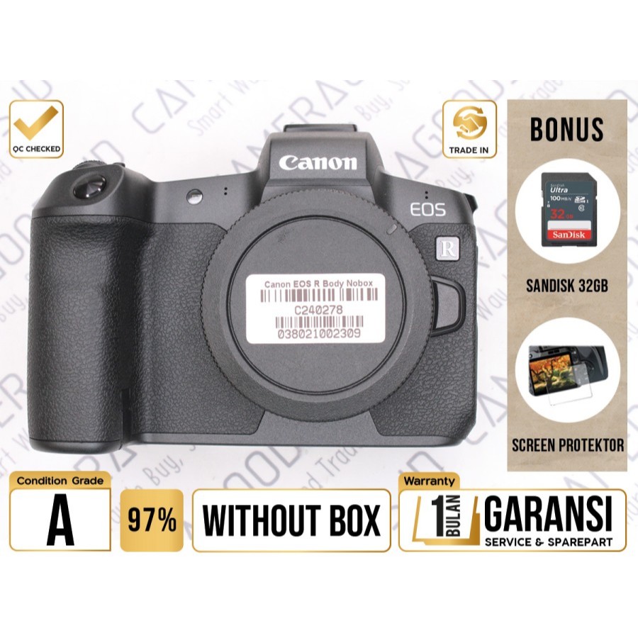 Jual Canon EOS R Full Frame Mirrorless Camera Body Only Grade A
