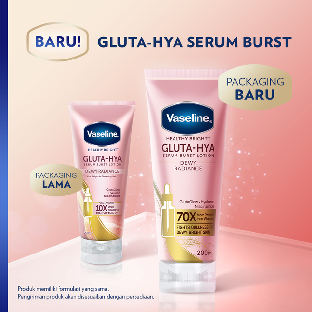 Vaseline Healthy Bright Gluta Hya Serum Lotion Dewy Radiance 330ml Twinpack - foto 2