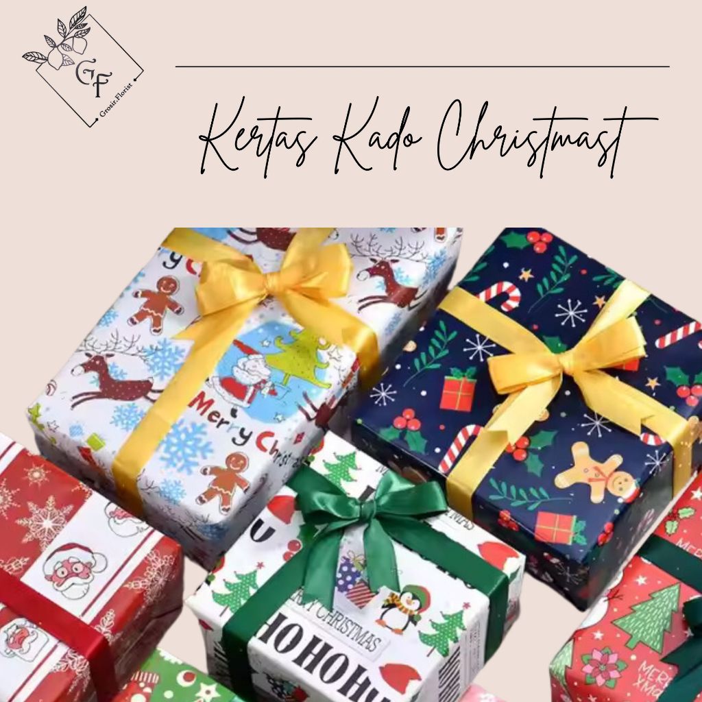 Jual TERLENGKAP (ECER) KERTAS KADO CHRiSTMAST MOTIF NATAL KERTAS KADO ...