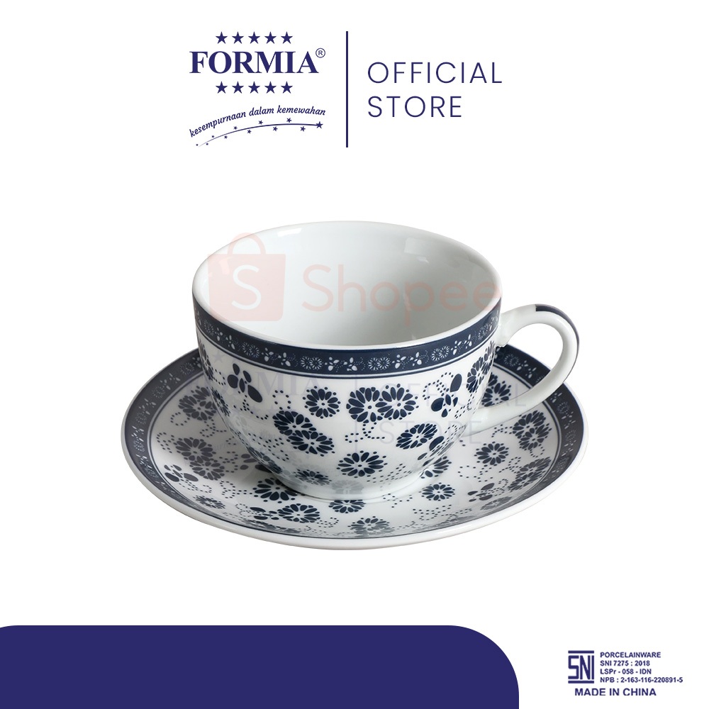 Jual Formia Cup Saucer Set Lily Blue Round / 6 pcs | Shopee Indonesia