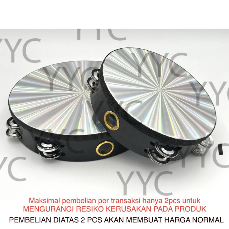 Jual Tamborin/Tamborine/Tambourine Hologram DOUBLE RING 6