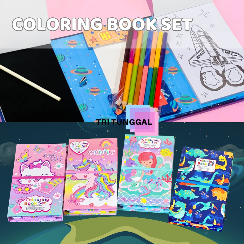 Jual Paket Mewarnai Anak COLORING SET U2067 Merk VEST High Quality ...