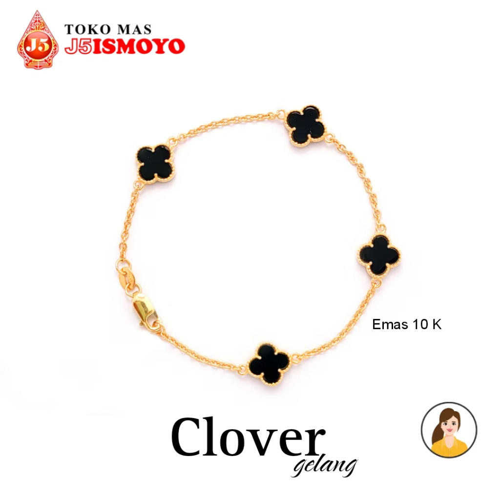 Jual Gelang Emas 10 Karat New Collection Clover J5 Ismoyo Shopee