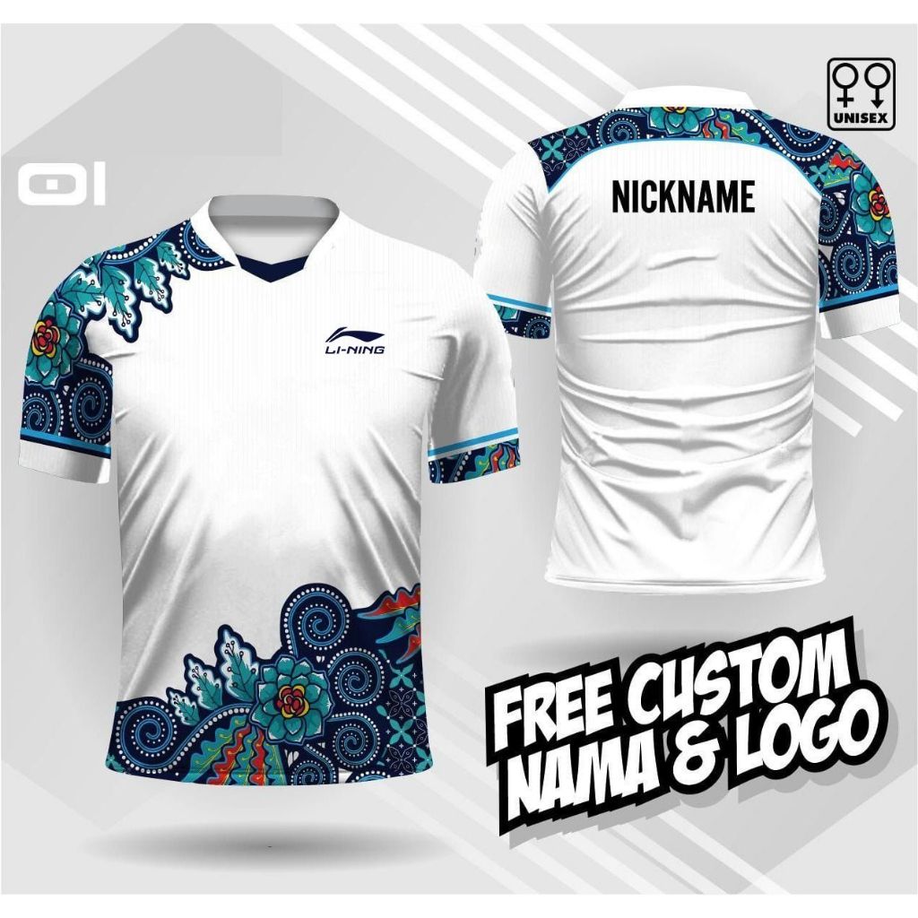 Jual Jersey Bulu Tangkis Jersey Badminton Custom Nama Motif Batik
