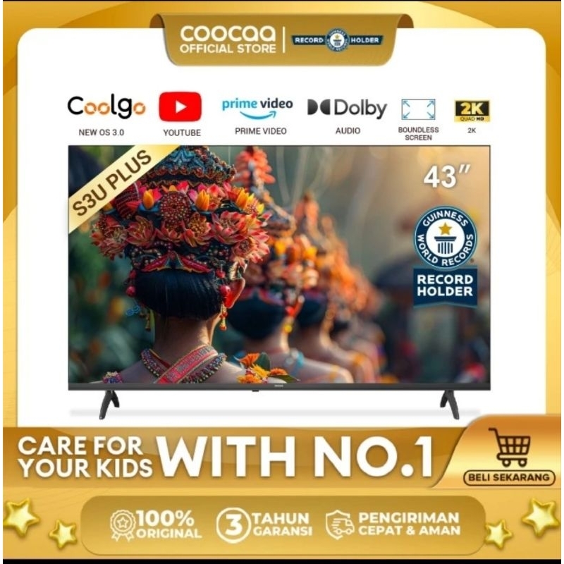 Jual Coocaa 43s3u Plus 43 inch OS Coolita 3.0 Voice Control YouTube ...