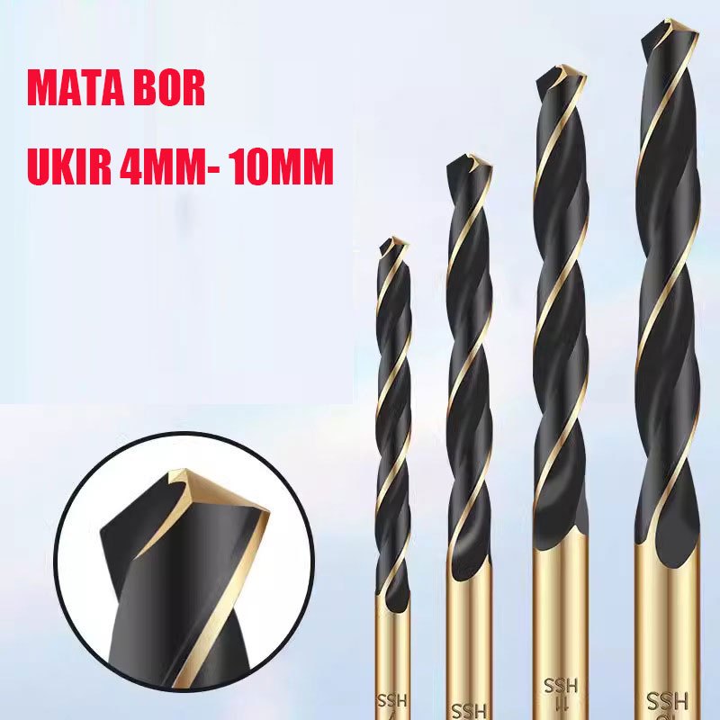 Jual Mata Bor Hss Ulir Hitam Emas Matabor Baja Besi Kayu Plastik Mm Shopee Indonesia