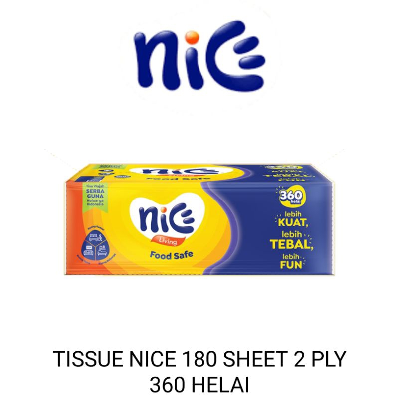Jual Tissue Nice facial soft pack 180 sheet 2 ply ( 360 helai ...