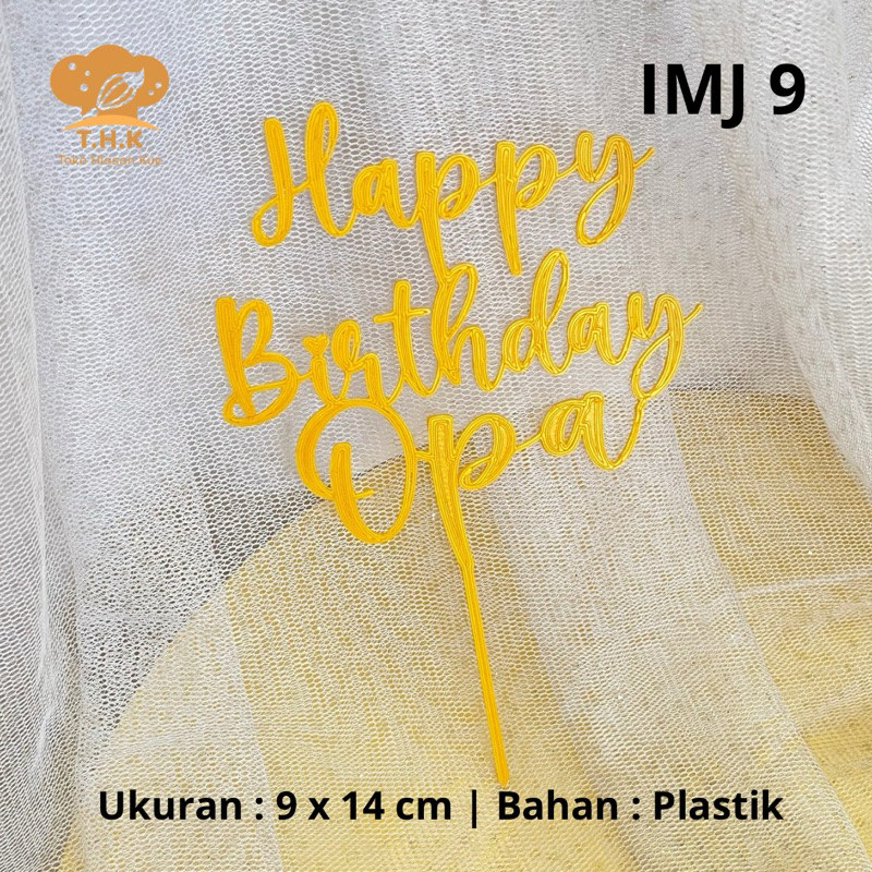 Jual IMJ - Hiasan Tusukan Kue Cake Topper Happy Birthday Opa oma Emak ...
