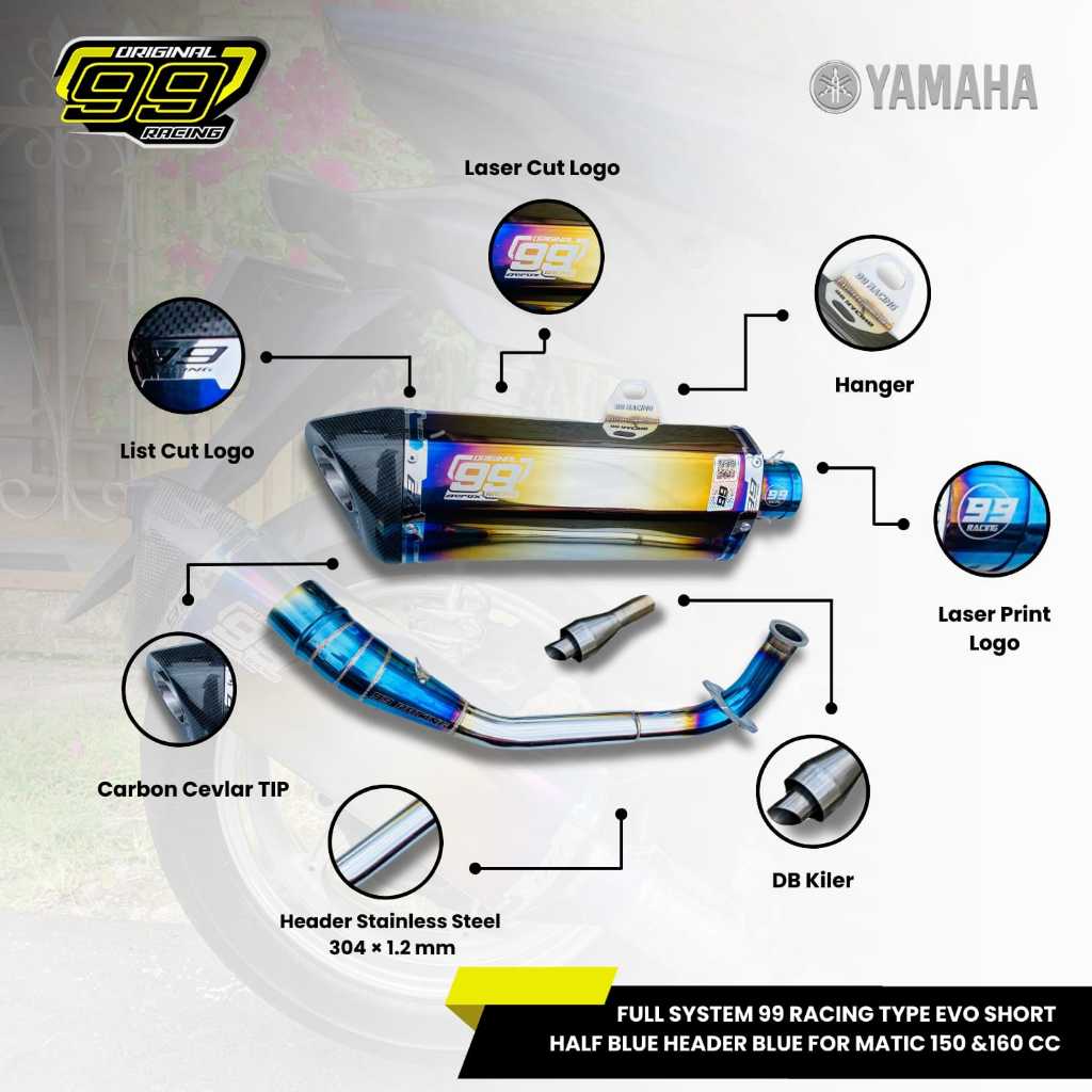 Jual Knalpot Nmax Aerox Pcx Adv Fullsystem Type Evo Short Original 99 ...