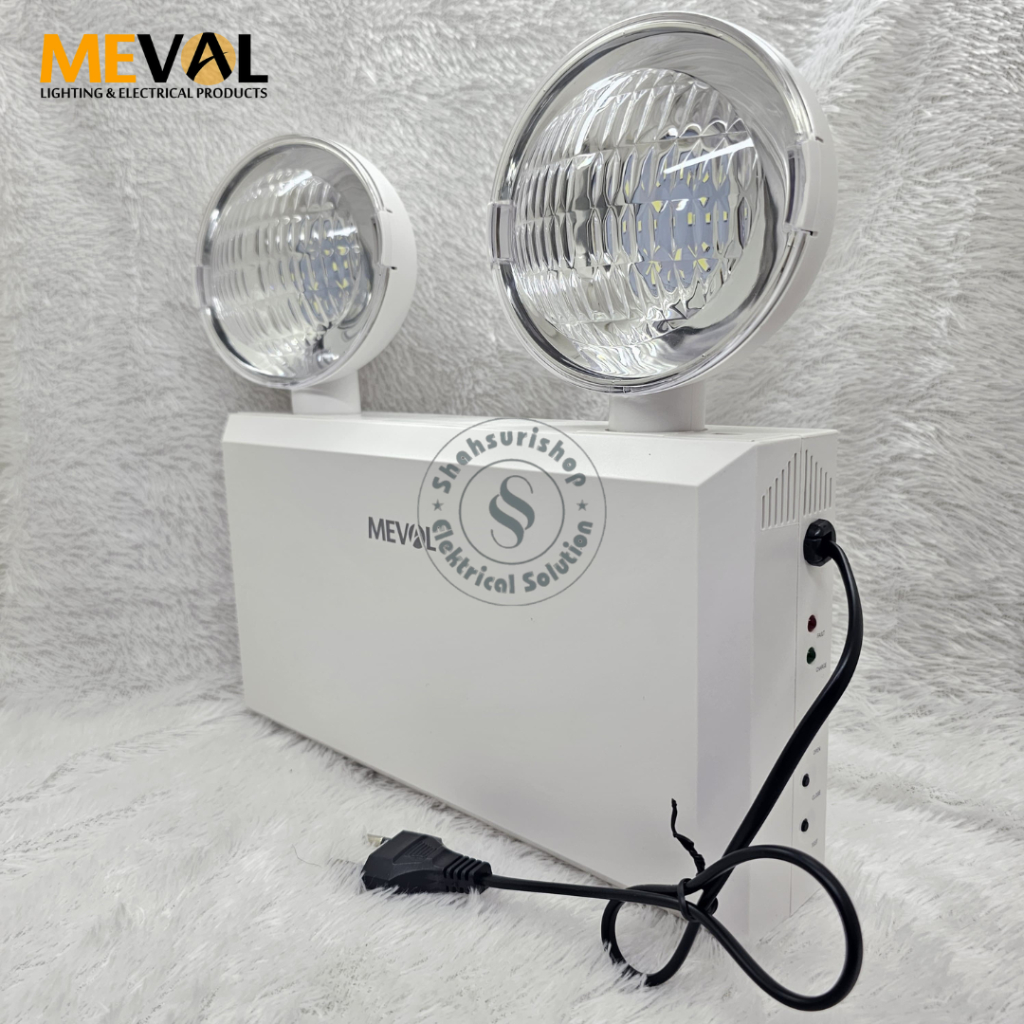 Jual MEVAL MP2-03A LAMPU EMERGENCY DARURAT TWIN HEAD WALL LAMP ...