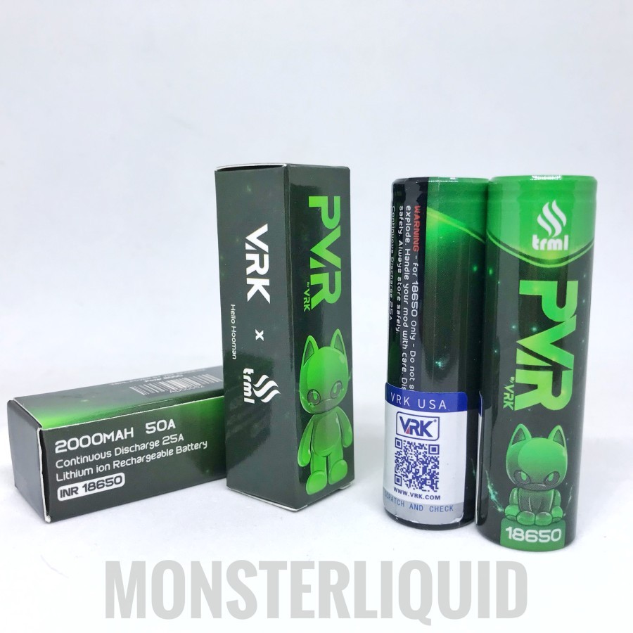 Jual BATTERY PVR 18650 2000MAH 50A BY VRK X TRML BATERAI AUTHENTIC ...