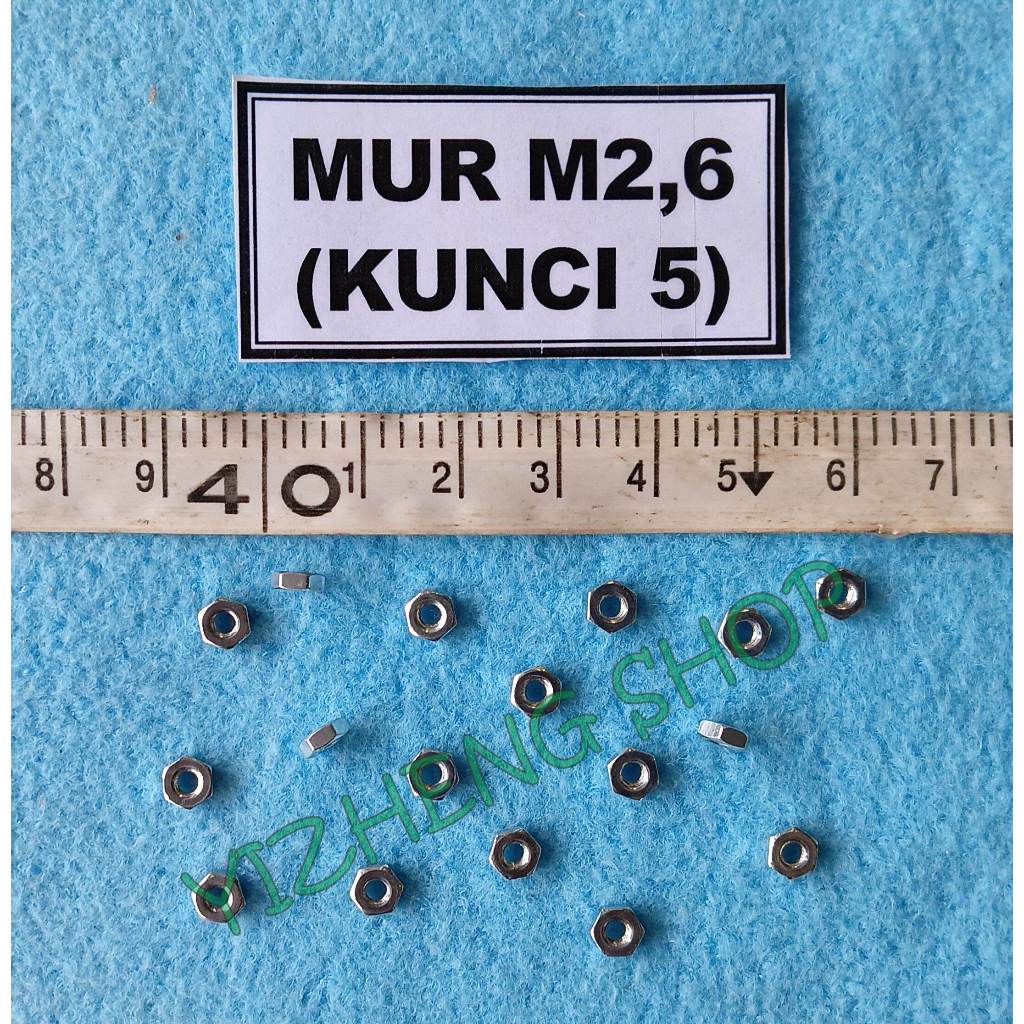 Jual Mur ATAU NUT M2,6 PAKAI KUNCI 5 (10 PCS) | Shopee Indonesia