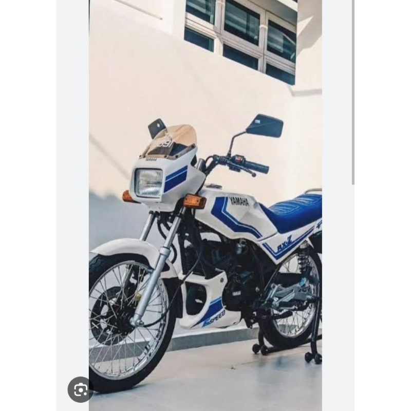 Jual Yamaha RXZ 5 Speed stripping stiker sticker (1) putih biru edisi ...