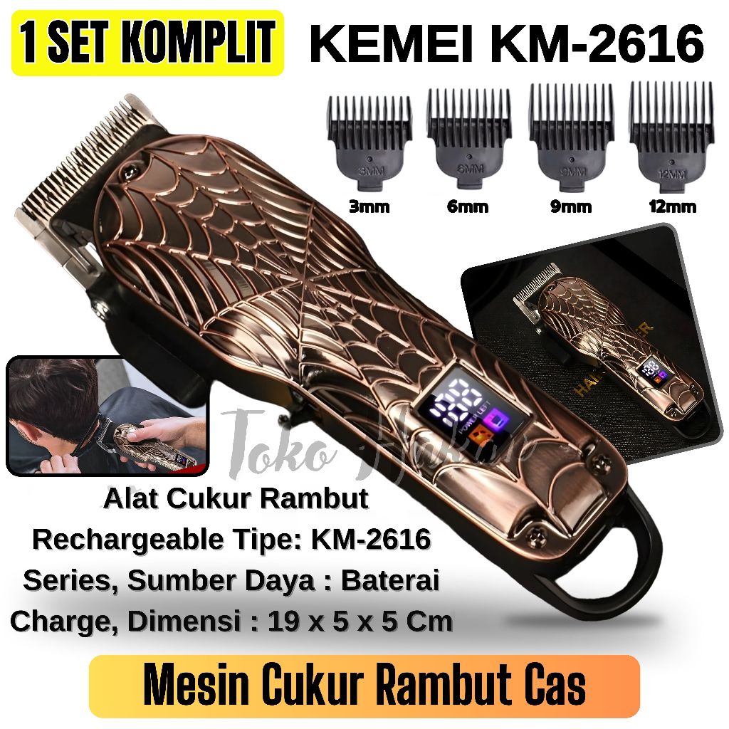 Jual Mesin Pencukur Rambut / Cukuran Rambut CAS TANPA KABEL KEMEI KM ...