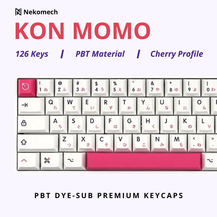 Jual Nekomech Japanese Keycaps Kon Momo - PBT Dyesub Cherry Profile ...