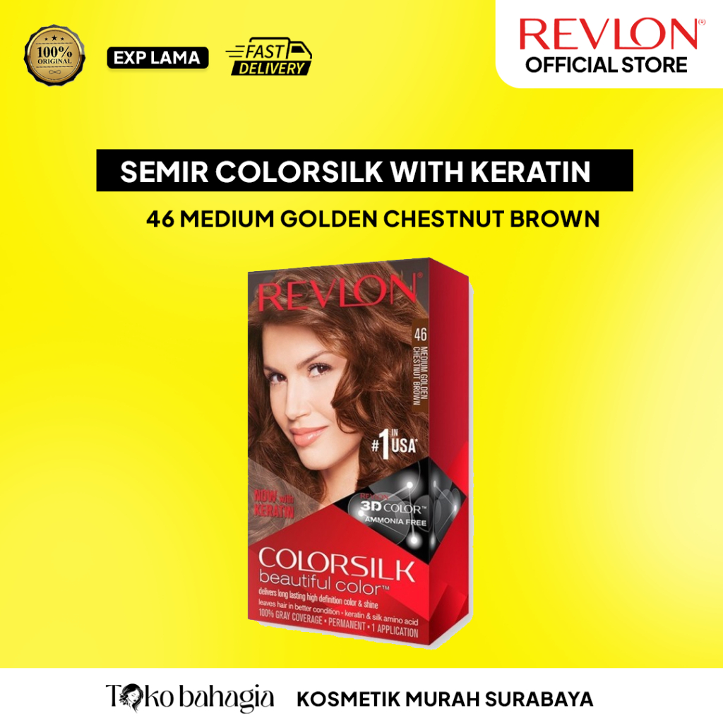 Jual Revlon Colorsilk Hair Color Cat Rambut - 46 Medium Golden Chestnut ...