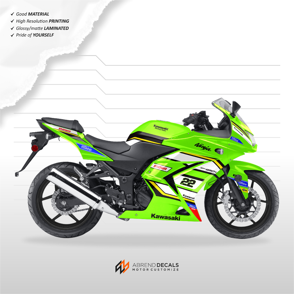Jual STRIPING NINJA 250 KARBU LIVERY KRT WSBK 24 / STIKER MOTOR ...