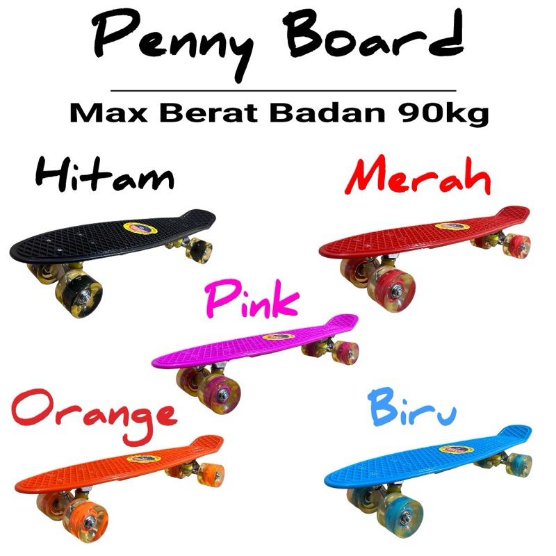 Jual PENNY BOARD SKATEBOARD ANAK FISH BAHAN PP WARNA WARNI RODA PU ...