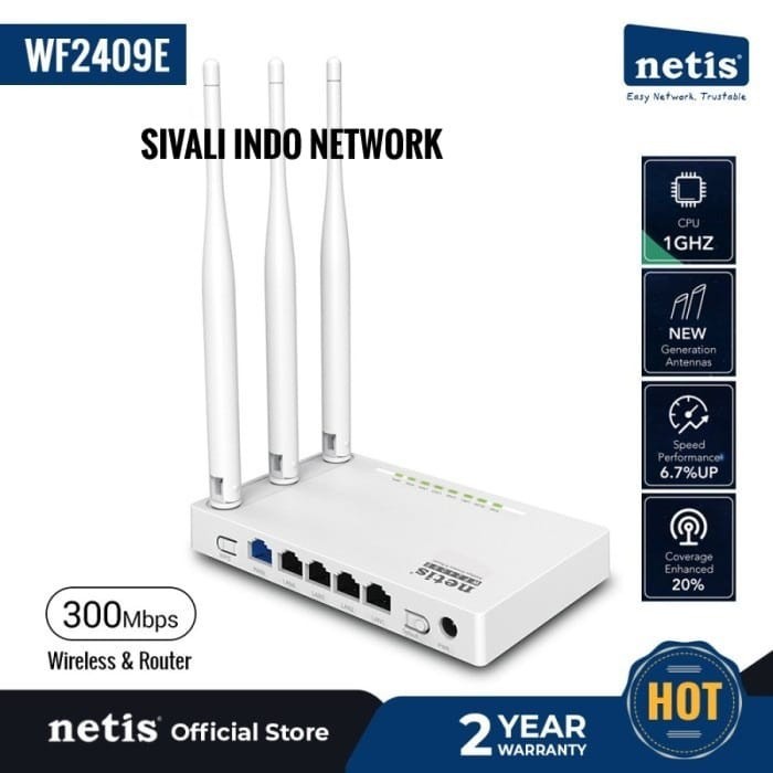 Jual Netis Wireless Router 3 Antena 5dbi MIMO WF2409E 300Mbps Multi ...