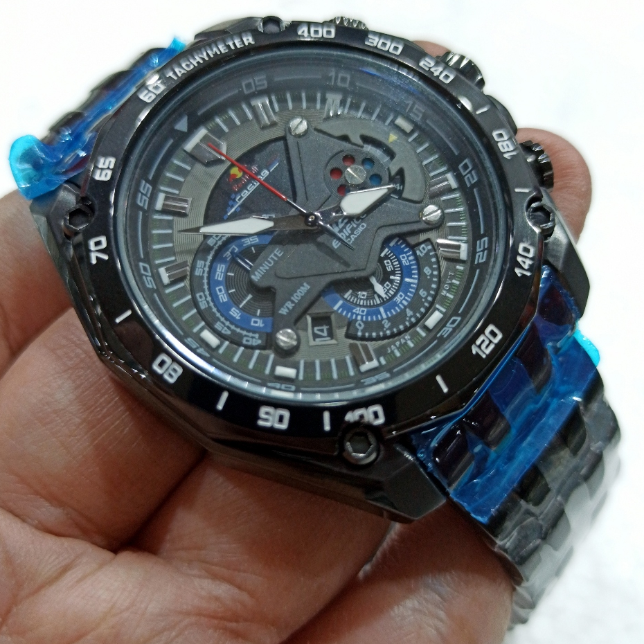 Jam Tangan Pria Casio EDIFICE EF 550BK RBSP EF 550 Chronograph RedBull Racing FullBlack Steel