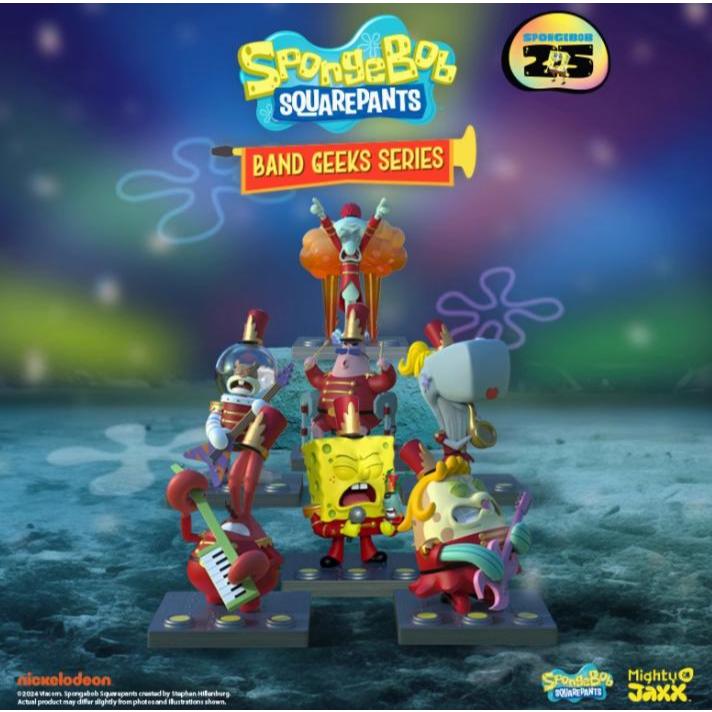 Mighty Jaxx SpongeBob SquarePants Band Geek | Figura da collezione con scatola a sorpresa | Contenitore con 6 personaggi