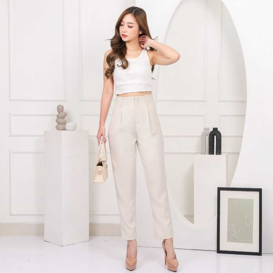 Jual Celana Wanita Panjang Kerja Formal Kantor Kekinian Angkel Pants ...