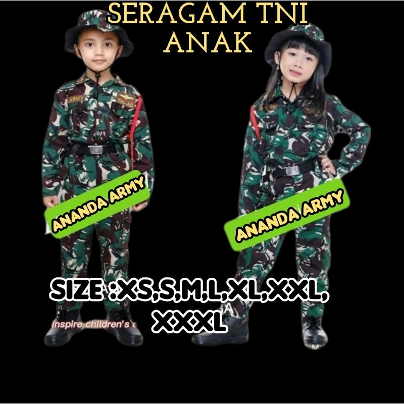 Jual BAJU PROFESI ANAK/KOSTUM /SERAGAM TNI ANAK LAKI LAKI PAKE TOPI ...