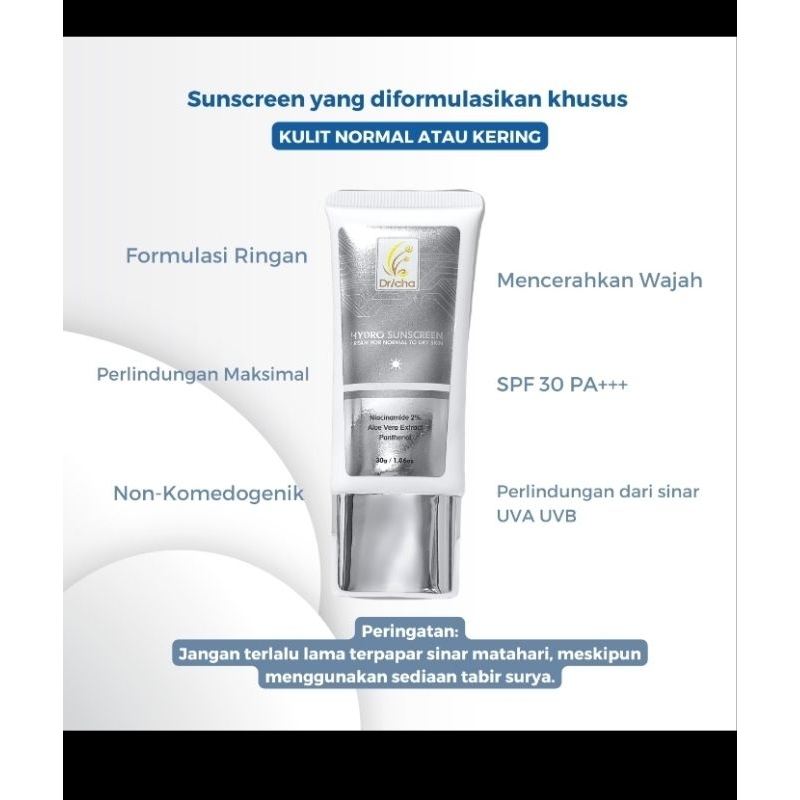 Jual Hydro sunscreen 30gr(utk kulit normal kering sensitif) | Shopee ...