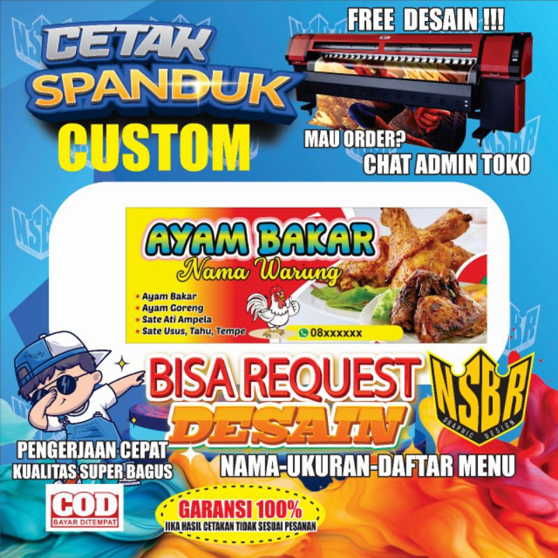 Jual Spanduk Banner Ayam Bakar/Spanduk Keren/Spanduk Kekinian Bisa ...