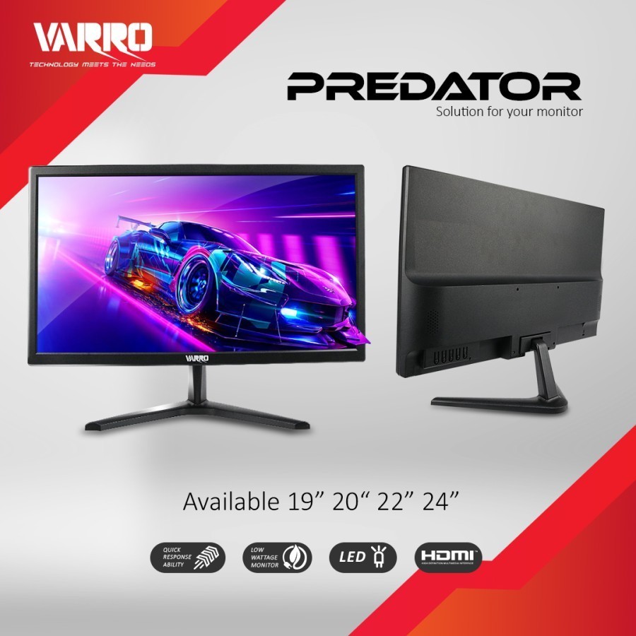 Jual VARRO Led Monitor 24 Inch VGA-Hdmi Garansi Resmi | Shopee Indonesia