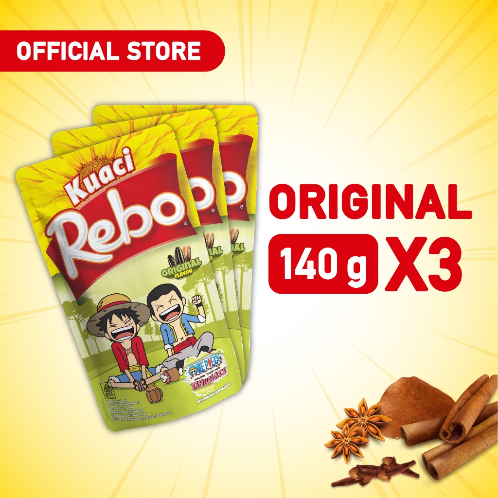 Jual Rebo Kuaci Bundling 3 PCS - Varian Rasa Original 140 Gram | Shopee ...