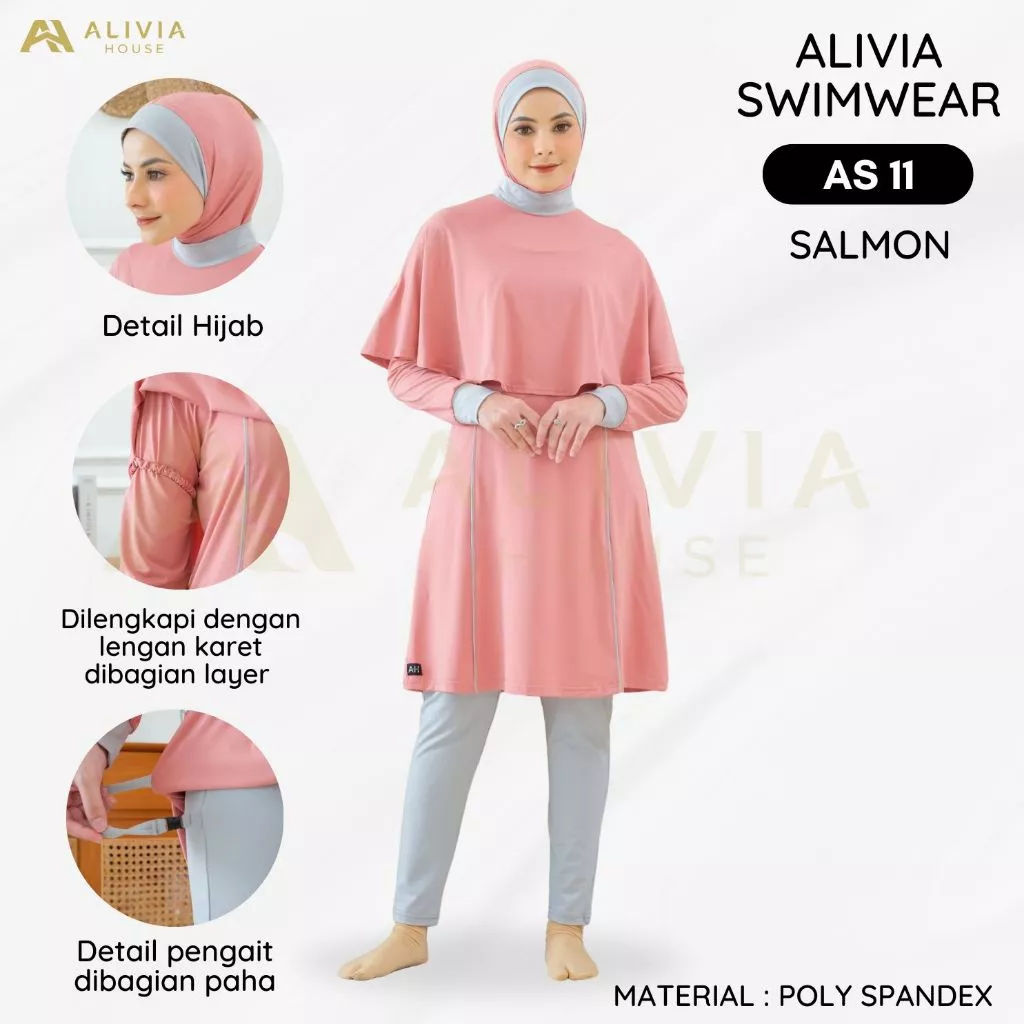 Alivia House - Baju Renang Muslimah Dewasa dan Remaja Syari Wanita Perempuan Swimwear Hijab