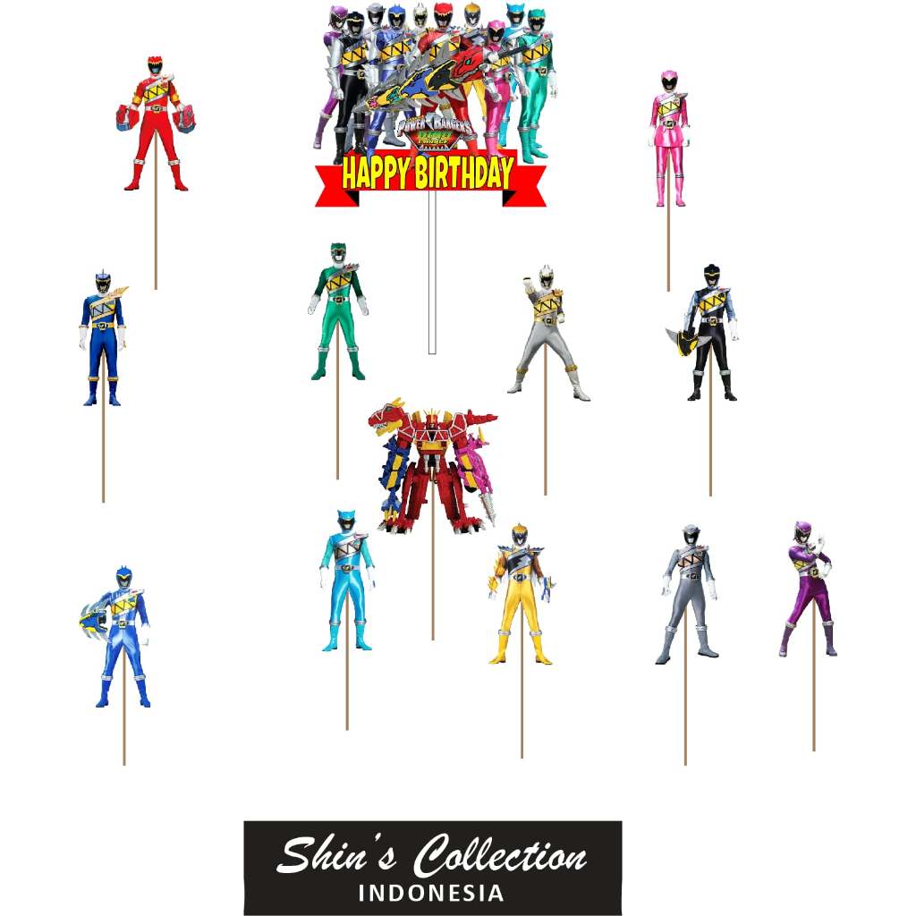 Jual Cake topper Power ranger Dino charge Sentai Kyoryuger | Shopee ...