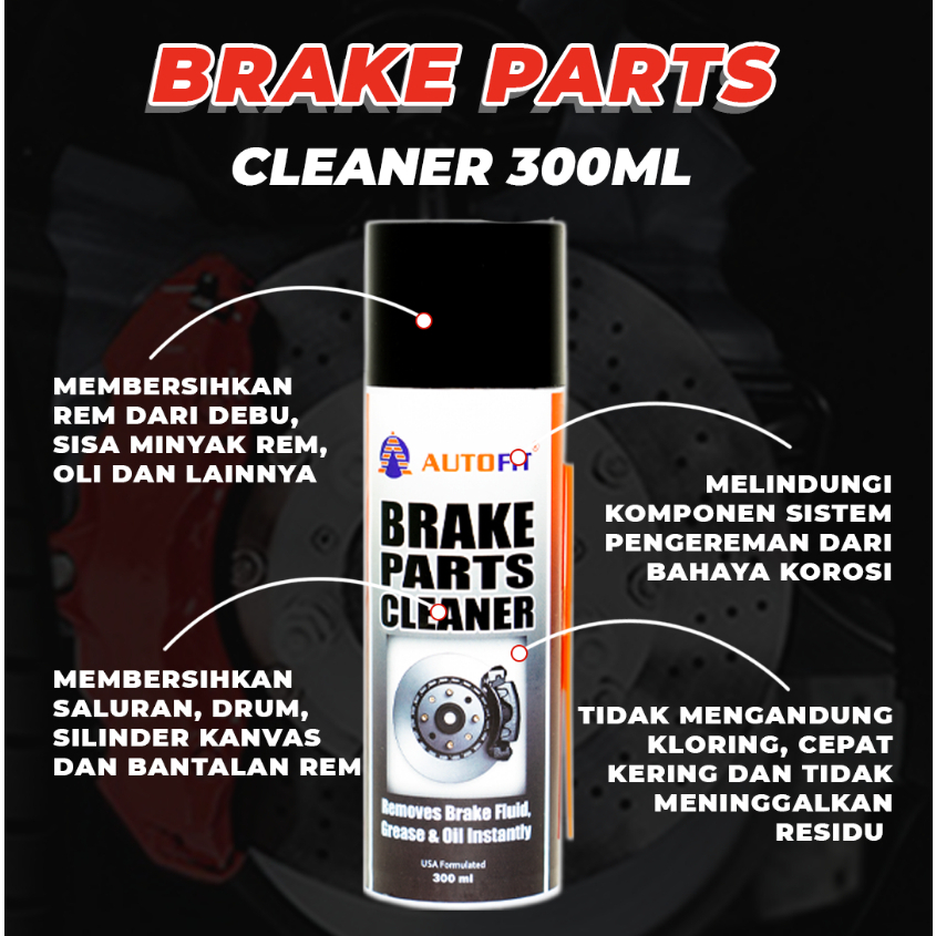 Jual Autofit Brake Parts Cleaner 300ml Cairan Pembersih Part Rem dan ...
