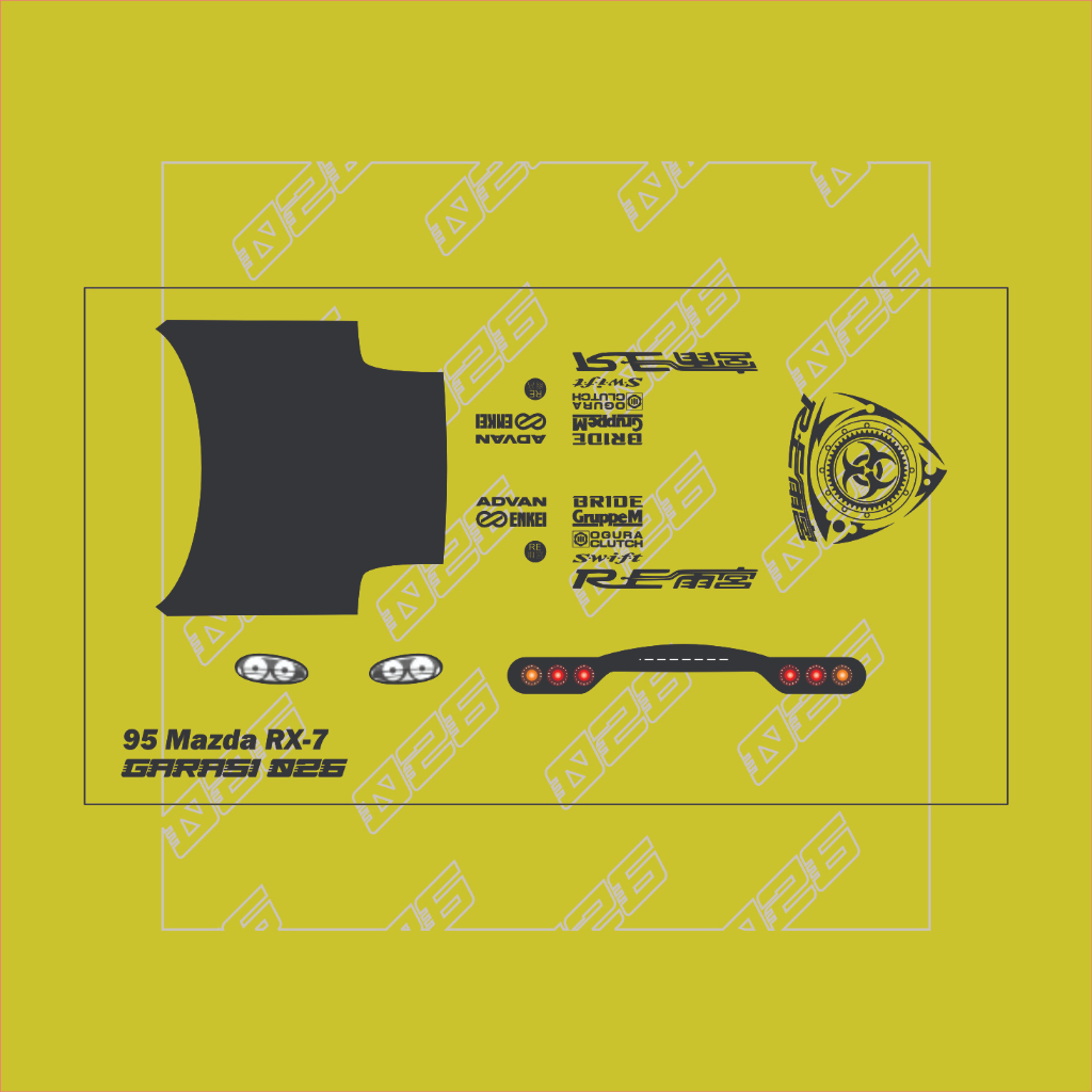 Jual [WHITE TONER] Decal Hotwheels Mazda RX7 RE-Amemiya 2 | Shopee ...
