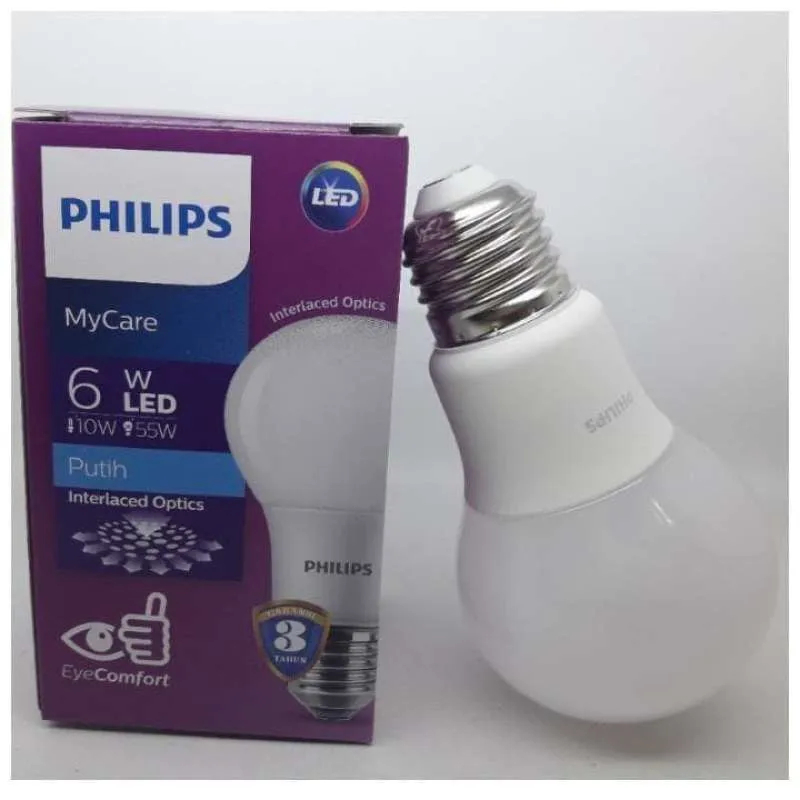 Jual Philips LED Bulb 6W 6 Watt Lampu LED E27 6500K 230V Putih | Shopee ...