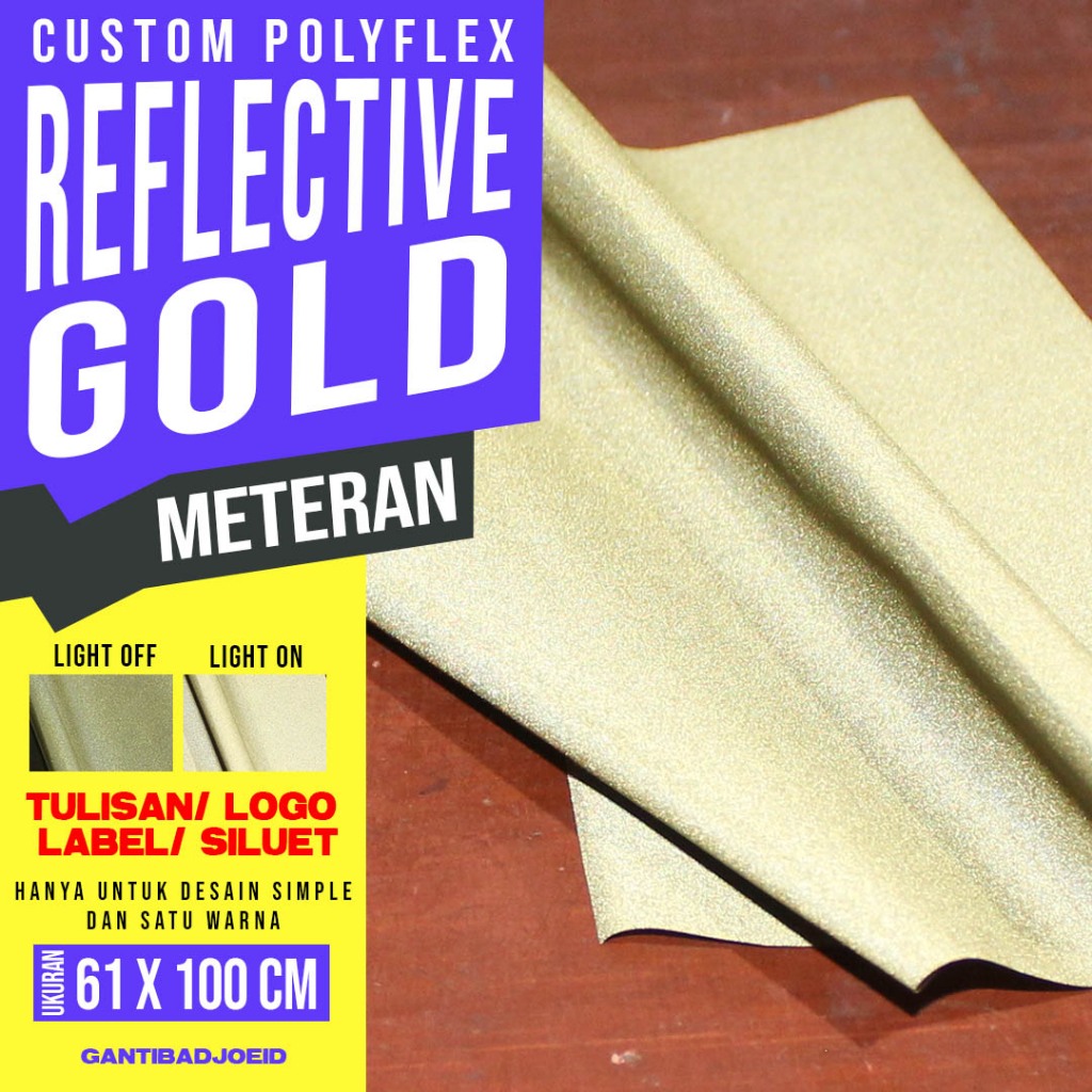 Jual GANTIBADJOE Cetak Custom Desain Sablon POLYFLEX REFLEKTIF GOLD ...