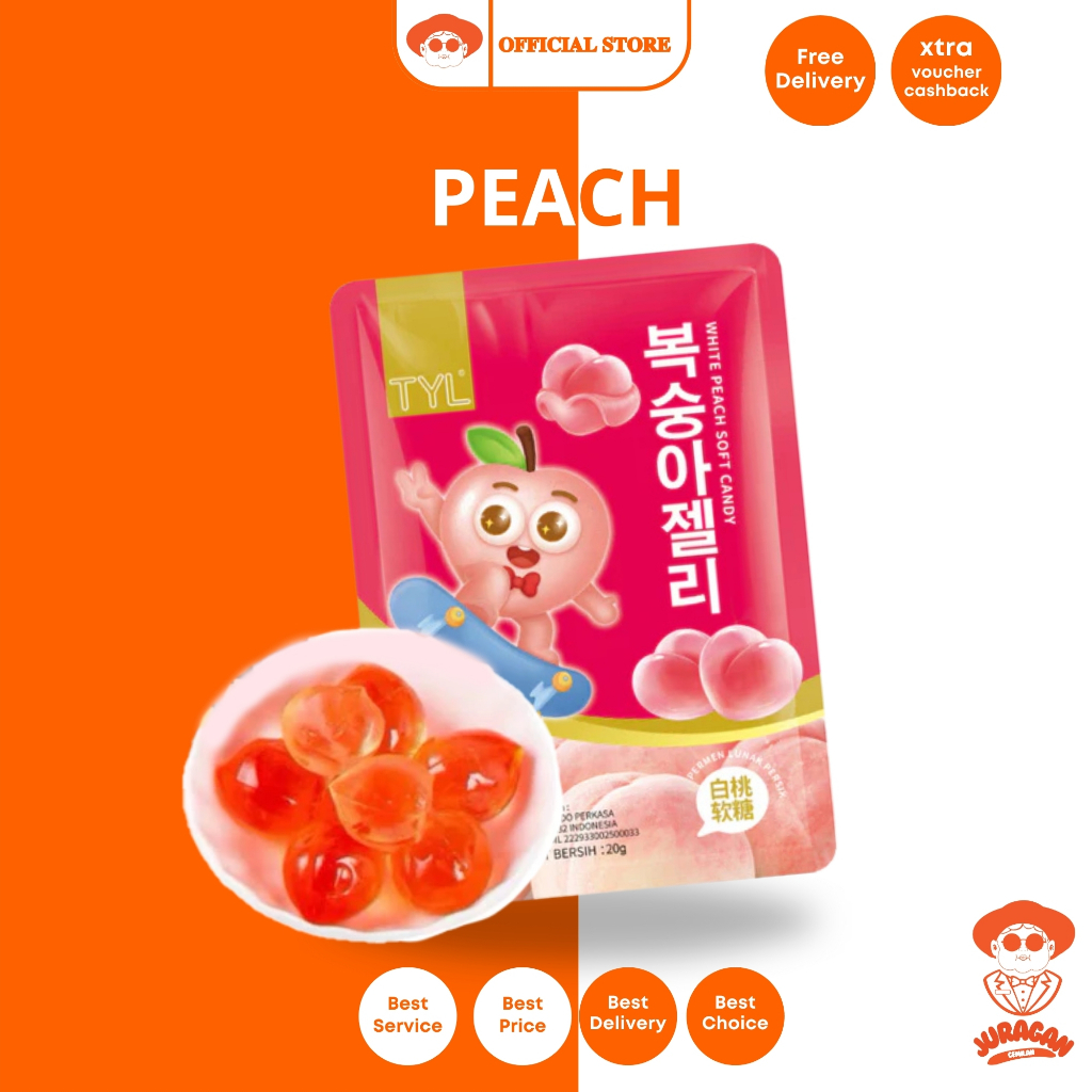 Jual TYL Permen Lunak Kupas Rasa Buah / Baopi Gummy Soft Candy Grape ...